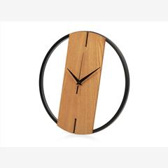 Деревянные часы с металлическим ободом Time Wheel